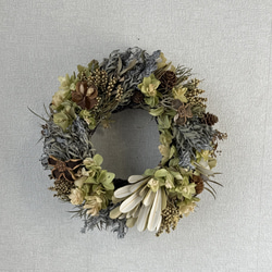 売り切れ】ワイルドフラワーのドライフラワーリース 直径320mm 一点