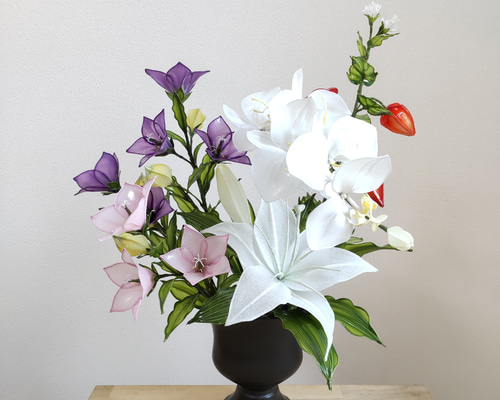 お供え花　仏花　造花　胡蝶蘭アレンジ 400f044295921e409ca00b0c9ba88f