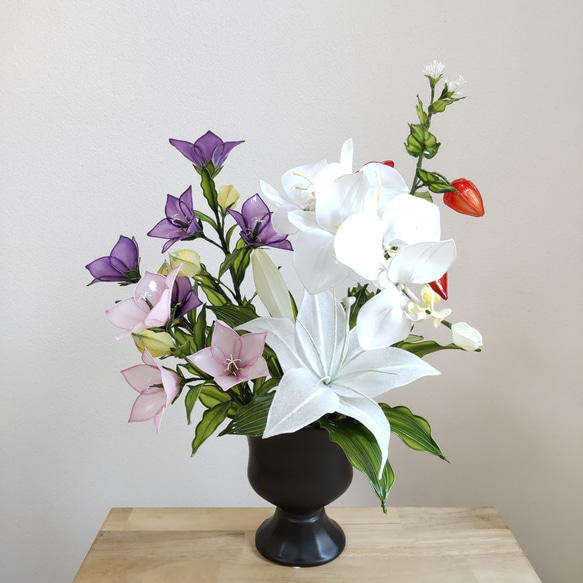 仏花、御供え花、造花百合、胡蝶蘭アレンジ 仏花、御供え花、造花百合、胡蝶蘭アレンジ 【公式通販】