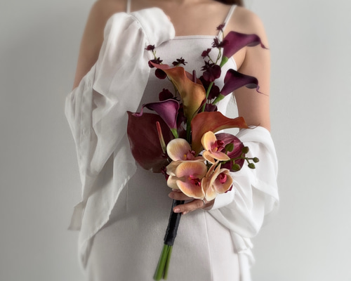 autumn breeze⌇﻿ テラコッタ ブラウン系 アームブーケ クラッチブーケ