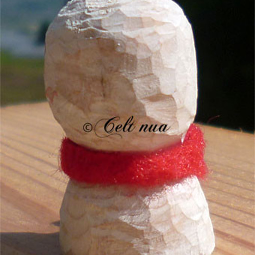 てるてる坊主の精霊 木彫り人形 ハンドメイド 木製人形「てるみ」 002