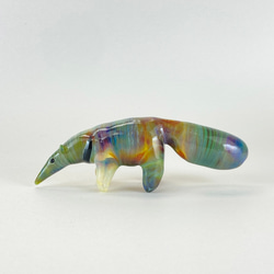 ハシビロコウ（グレー） 中空ガラスの動物置物 ガラス細工