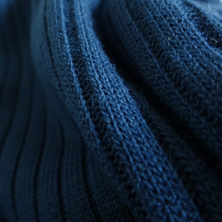 「工作休閒兩相宜」 12G 寬羅紋針織翻領衫（鐵海軍藍） 第7張的照片