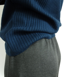 「工作休閒兩相宜」 12G 寬羅紋針織翻領衫（鐵海軍藍） 第4張的照片