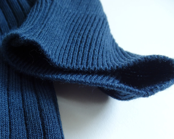 「工作休閒兩相宜」 12G 寬羅紋針織翻領衫（鐵海軍藍） 第9張的照片