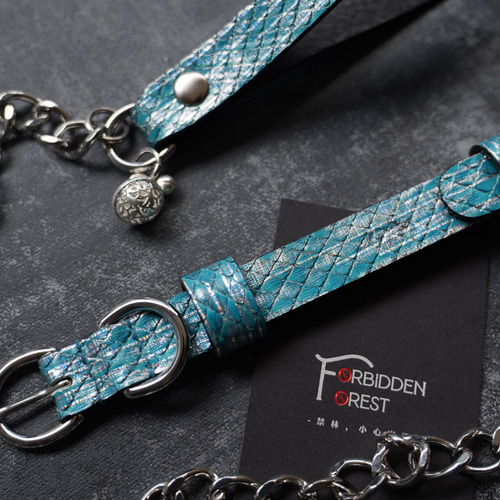 手作りチョーカー/ネックレス/首輪 choker ヘビ革 可雕刻姓名 カップル