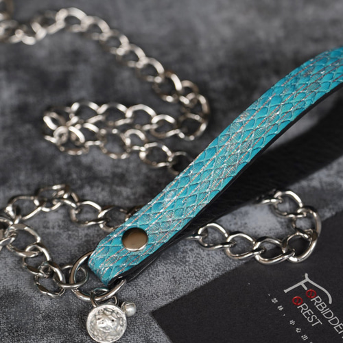 手作りチョーカー/ネックレス/首輪 choker ヘビ革 可雕刻姓名 カップル