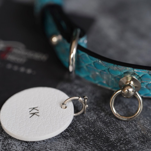 手作りチョーカー/ネックレス/首輪 choker ヘビ革 可雕刻姓名 カップル