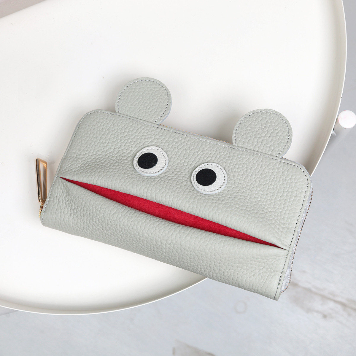 【アイスグレー/おみみ長財布】使いにくそうなのに愛用したくなるモンスター財布/長財布【オミミver.】