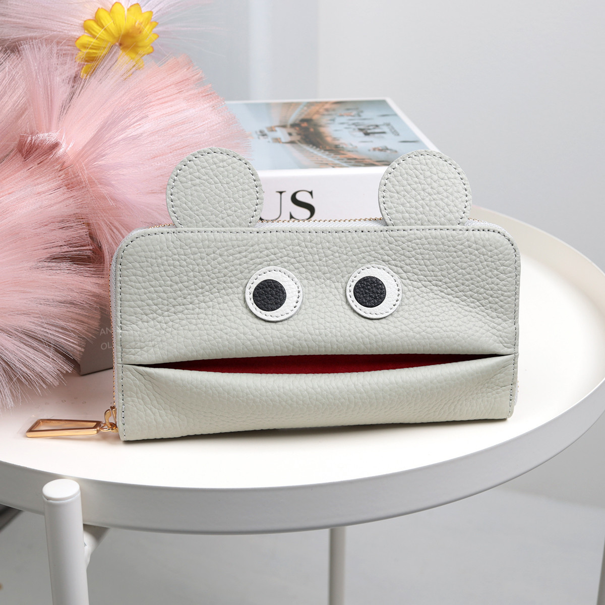 【アイスグレー/おみみ長財布】使いにくそうなのに愛用したくなるモンスター財布/長財布【オミミver.】