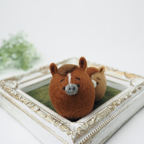 受注製作】 2026年干支(午) まゆ馬親子単品ページ 羊毛フェルト 羊毛