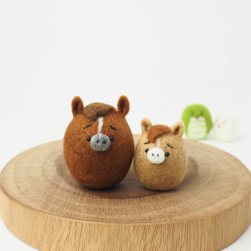 午年お馬さんダルマ 羊毛フェルト作家もふだもふお |