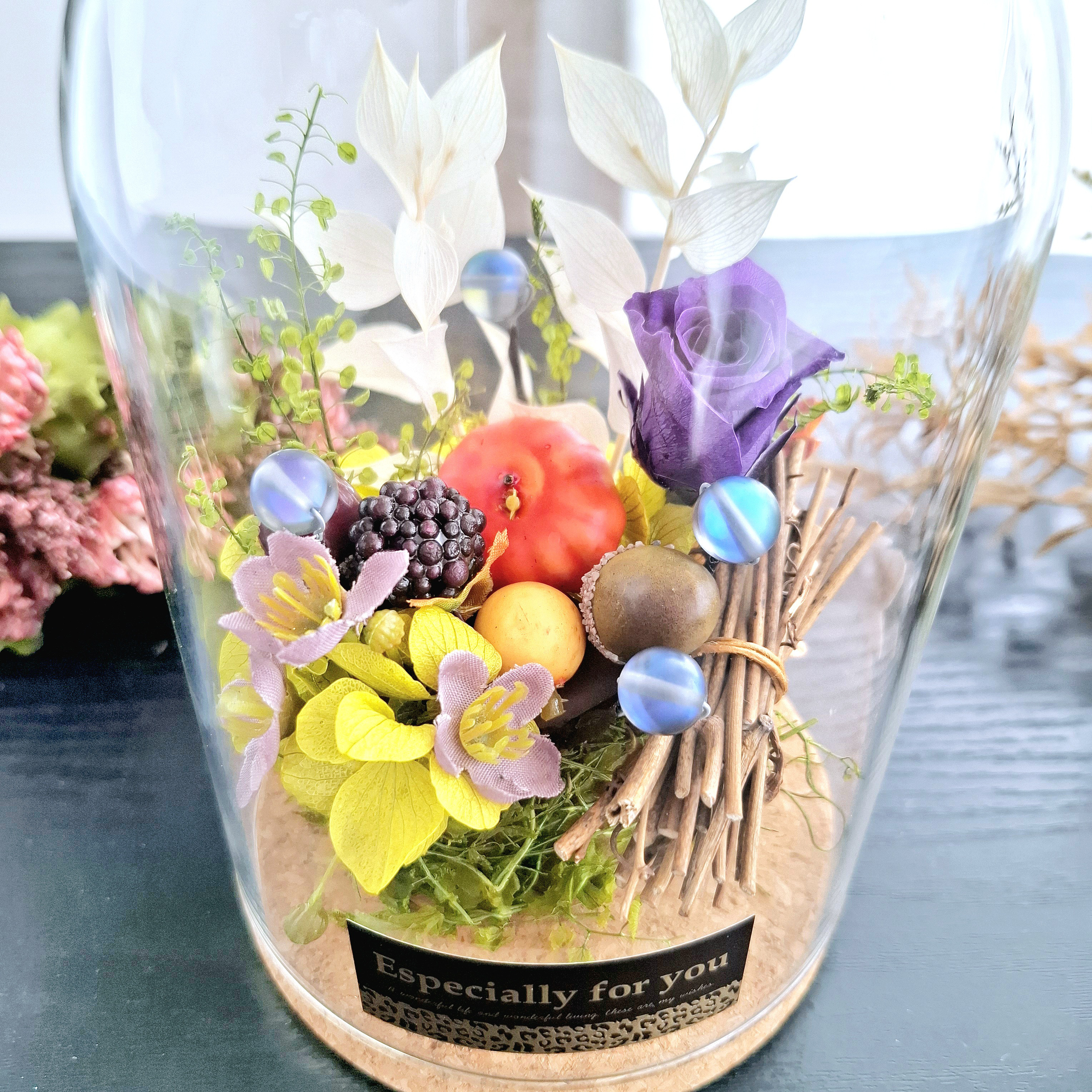 ハロウィン♡長くれ飾る♪【2way】蝙蝠・お化けのドームアレンジ｜秋インテリア｜誕生日