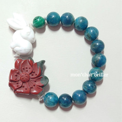 珍しい猫の天珠　クィーンコンクシェル回文殊と合わせたブレスレット素敵な逸品 珍しい猫の天珠 クィーンコンクシェル回文殊と合わせた