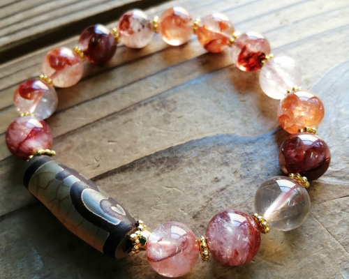 ◇ヒマラヤマニカラン水晶＆宝瓶天珠のブレスレット 11000円（送料無料