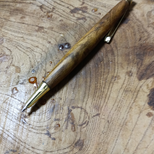 木軸シャーペン 0.5㎜チーク 蜜蝋クリーム仕上げ ペン・筆記用具