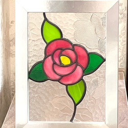 ステンドグラス☆薔薇の妖精のサンキャッチャー ステンドグラスパネル