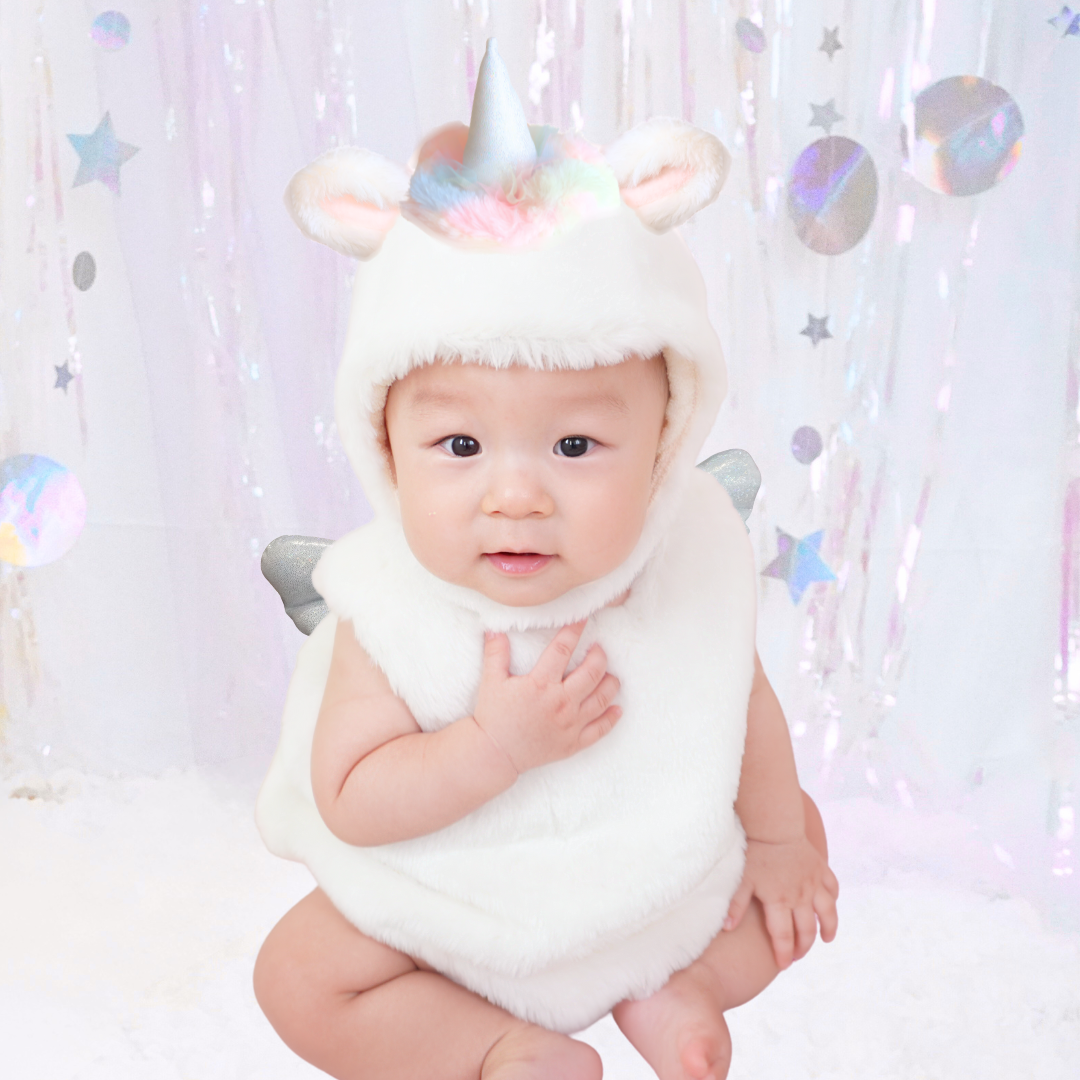 【 ゆめかわ ユニコーン 帽子＋洋服 衣装セット】子供服 ベビー服 イベント コスチューム 午年