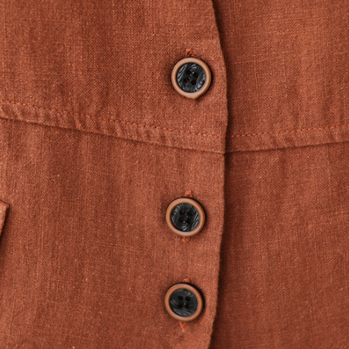 新品未使用人気作家リネンショート羽織りベスト コットンリネンのショートベスト（前開き仕様）◇黒【やわらか