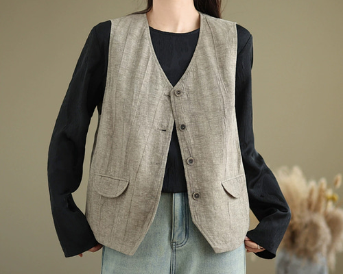 【美品】GALERIE VIE リネンジャージ ノースリーブロングジレ 2023 セール】 リネンジャージ ノースリーブロングジレ （ベスト