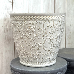 グラスファイバー ゴブレット ホワイト フラワー 植木鉢 プランター 鉢