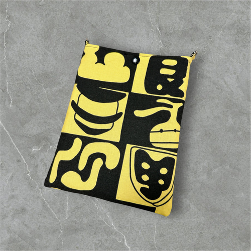 宇良 反物 スマホショルダー 相撲 力士 浴衣 黄色 黒 スマホポシェット