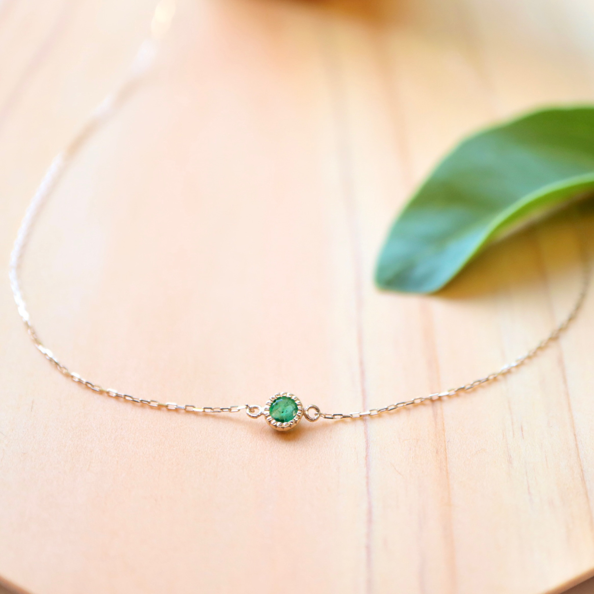 [Sot to] K10 ネックレス【エメラルド】