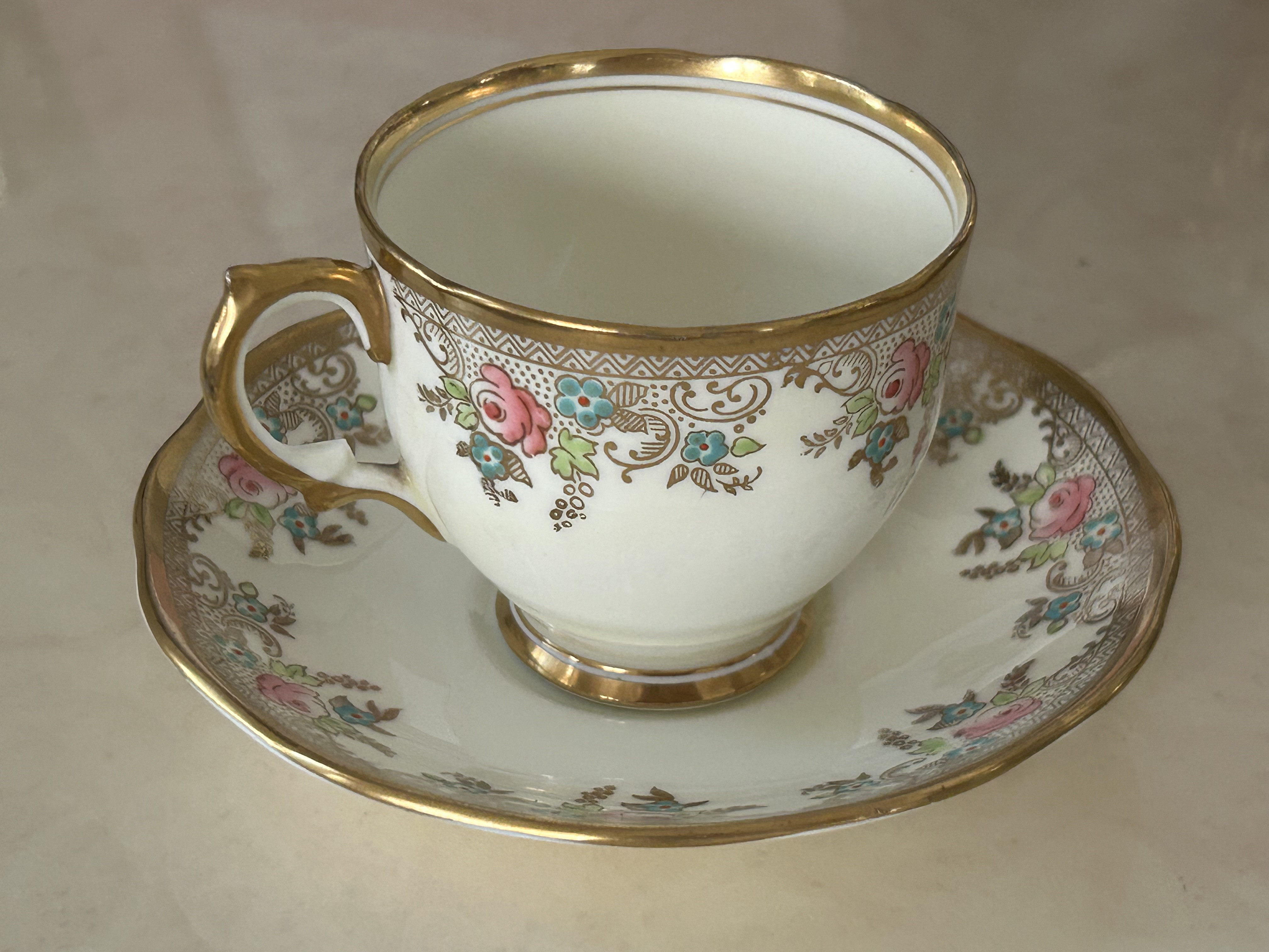 英国アンティーク カップ＆ソーサー ① Salisbury China ソールズベリーチャイナ イギリス 1950年代