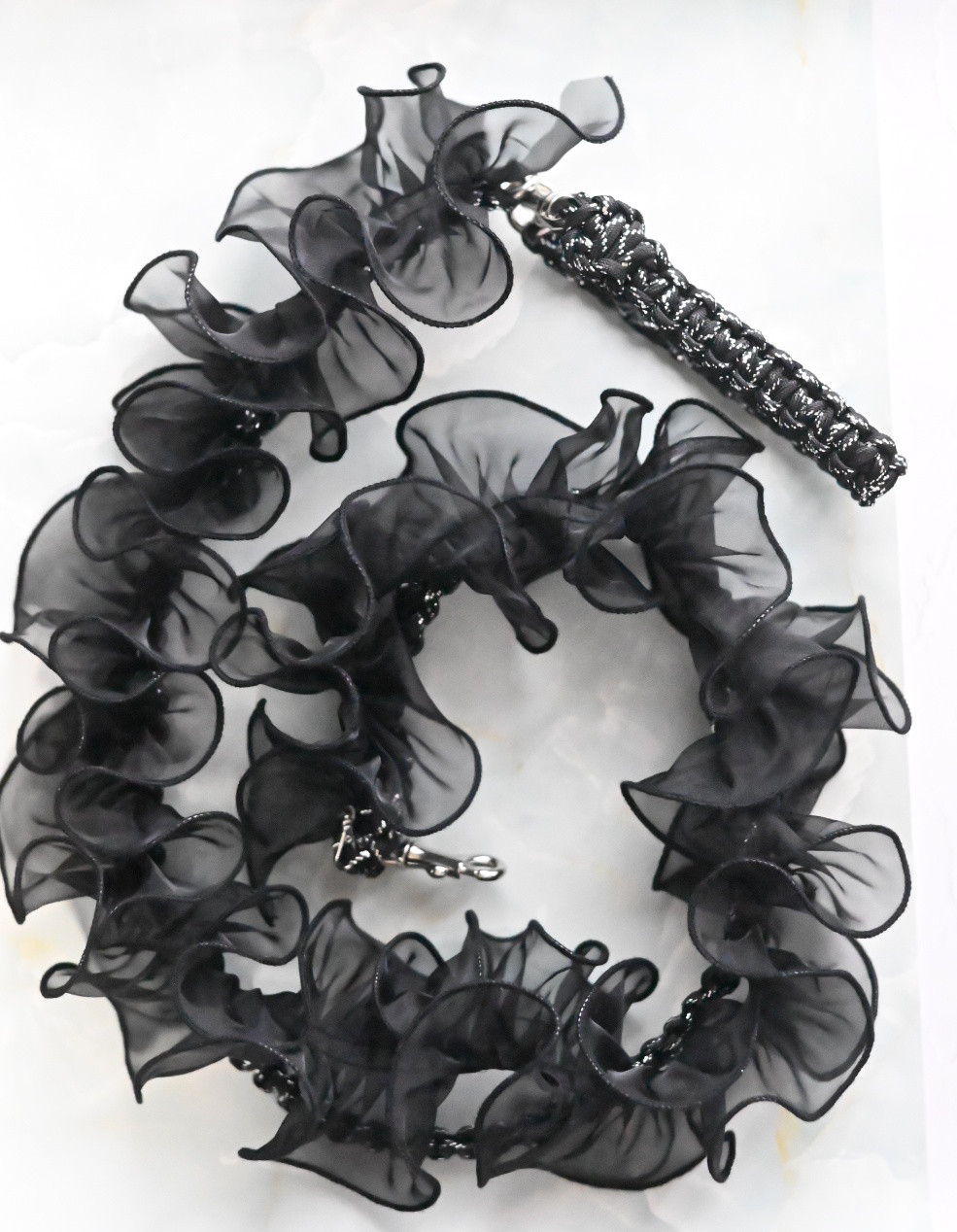 【オーダー見本】パラコード　便利4way　カフェリード　日本製ワンコ用金具　ブラック　結婚式　前撮り　ウエディング　撮影