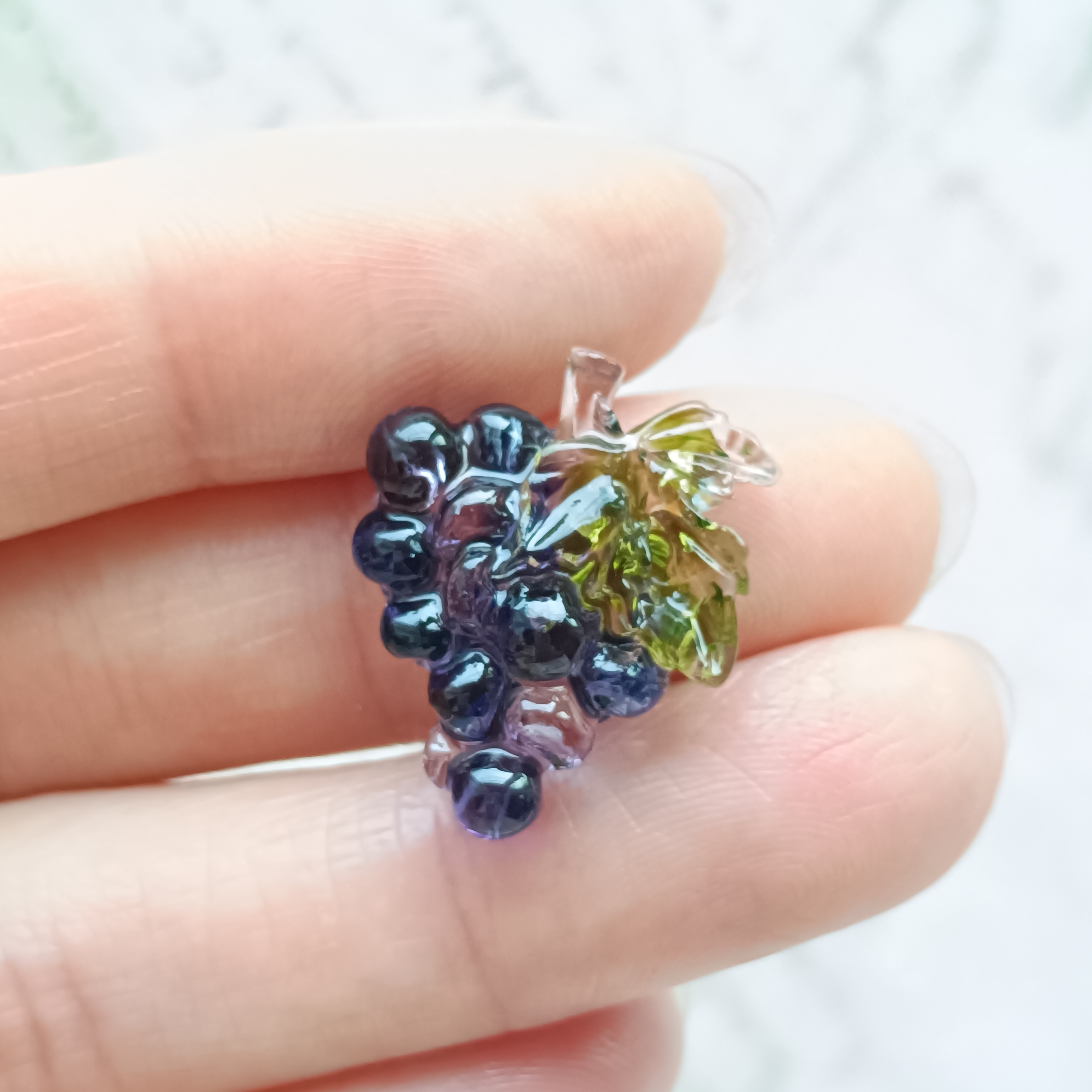 〜葡萄のJewelイヤリング〜　ぶどう　ブドウ　薔薇　フルーツ　果物　桃　クリア　キャンディー　飴　フラワー　チェリー