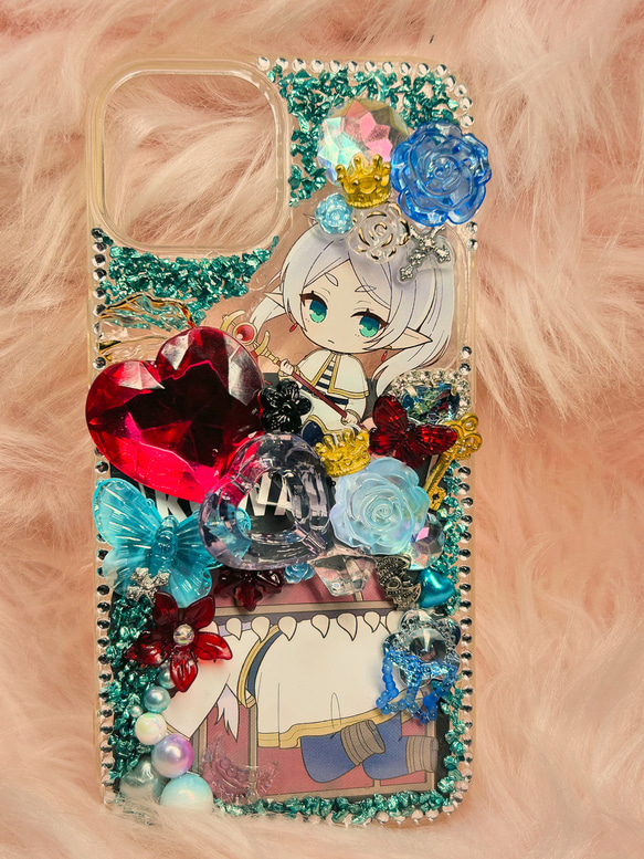 iPhone14 13 スマホケース デコ電 iPhone13/14ケース デコ電】葬送のフリーレン iPhoneケース・カバー