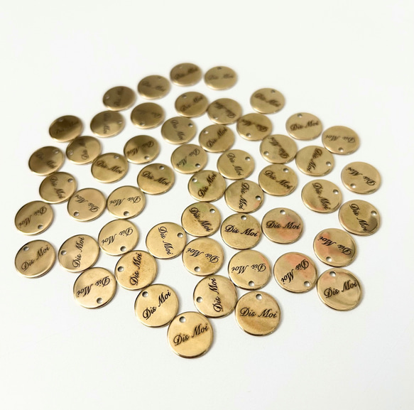 オリジナル ロゴプレート オーダー タグ チャーム プレート ブランドプレート メタルタグ 金属タグ ハンドメイドアクセ 2枚目の画像