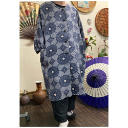 柿渋染め　大漁旗　古布　ハンドメイド 母さんの古布リメイク 大漁旗と鯛柄の手ぬぐいの柿渋染め