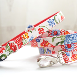 紅型風＊犬用首輪（１５／２０ｍｍ幅）　オーダーメイド　子犬　小型犬　中型犬　和柄　和風　花柄　夏　沖縄 7枚目の画像