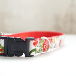 紅型風＊犬用首輪（１５／２０ｍｍ幅）　オーダーメイド　子犬　小型犬　中型犬　和柄　和風　花柄　夏　沖縄 2枚目の画像