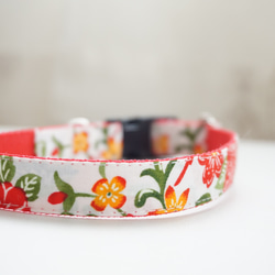 紅型風＊犬用首輪（１５／２０ｍｍ幅）　オーダーメイド　子犬　小型犬　中型犬　和柄　和風　花柄　夏　沖縄 4枚目の画像