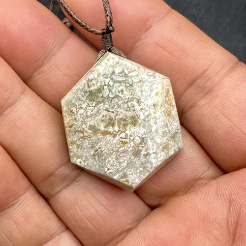 2025.8.26花珊瑚石六界　新潟阿賀野産珊瑚石 2025.8.26花珊瑚石六界 新潟阿賀野産珊瑚石 ネックレス・ペンダント