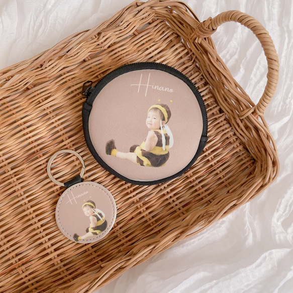 ＼敬老の日♡／ミニポーチ　フォトキーホルダー　プチギフト　キーホルダー　似顔絵　写真　プレゼント　父の日　母の日　還暦　 1枚目の画像