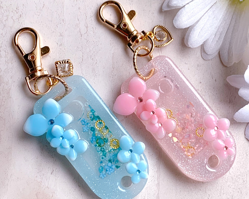 お花たっぷりシェイカーキーホルダー シャカシャカ オイルあり