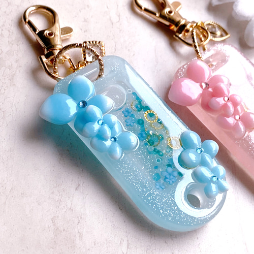 お花たっぷりシェイカーキーホルダー シャカシャカ オイルあり