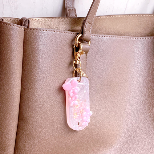 お花たっぷりシェイカーキーホルダー シャカシャカ オイルあり