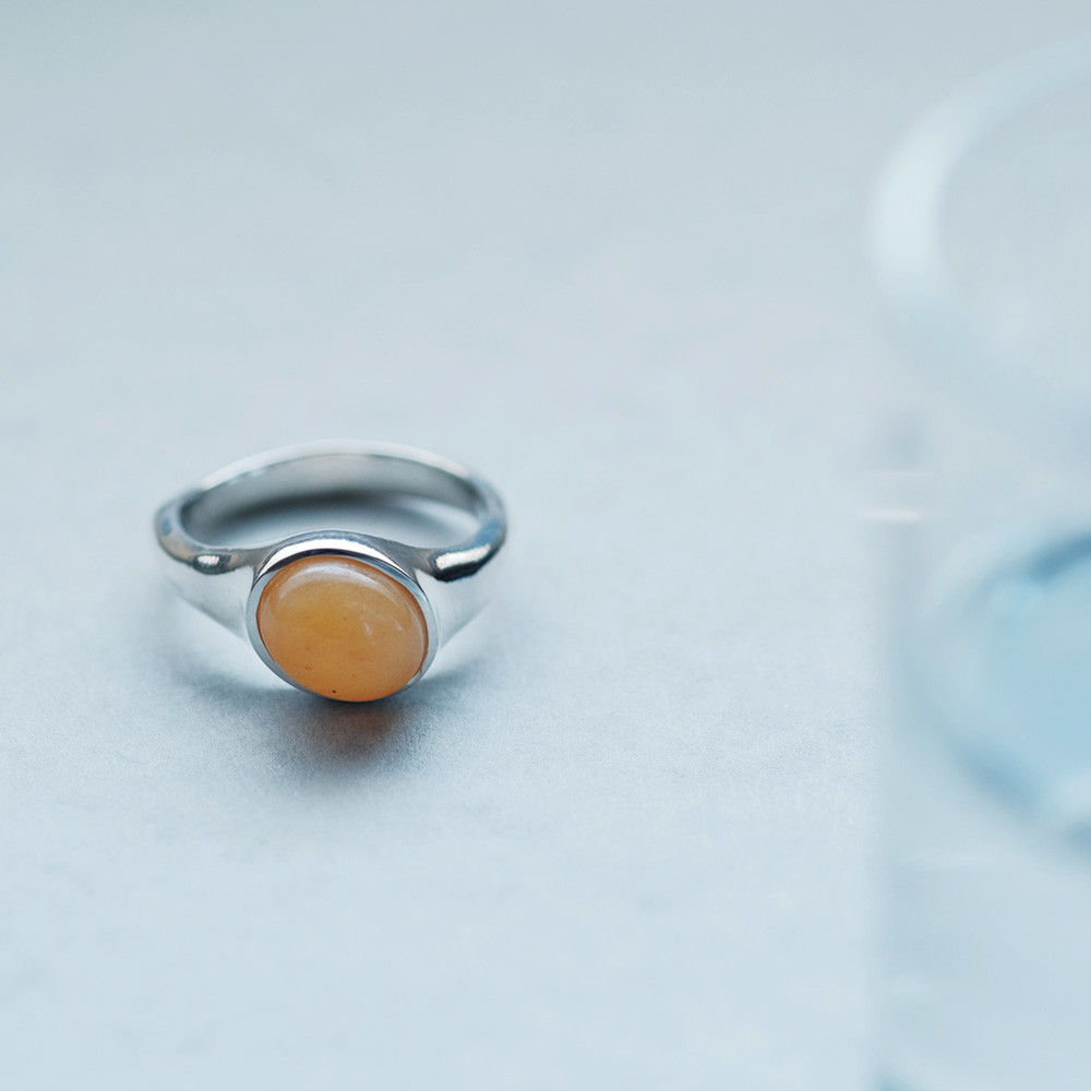 イエロー アベンチュリン 天然石 リング シルバー925