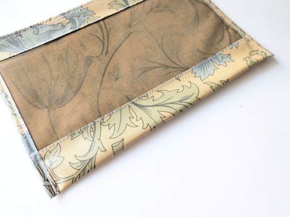 ポケットポーチ　A5（横）　アネモネ　ウィリアムモリス　ラミネート 4枚目の画像