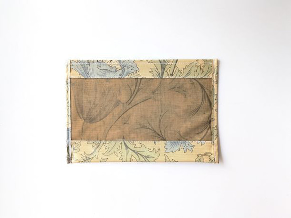 ポケットポーチ　A5（横）　アネモネ　ウィリアムモリス　ラミネート 1枚目の画像