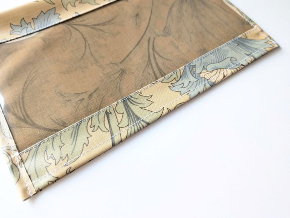 ポケットポーチ　A5（横）　アネモネ　ウィリアムモリス　ラミネート 5枚目の画像