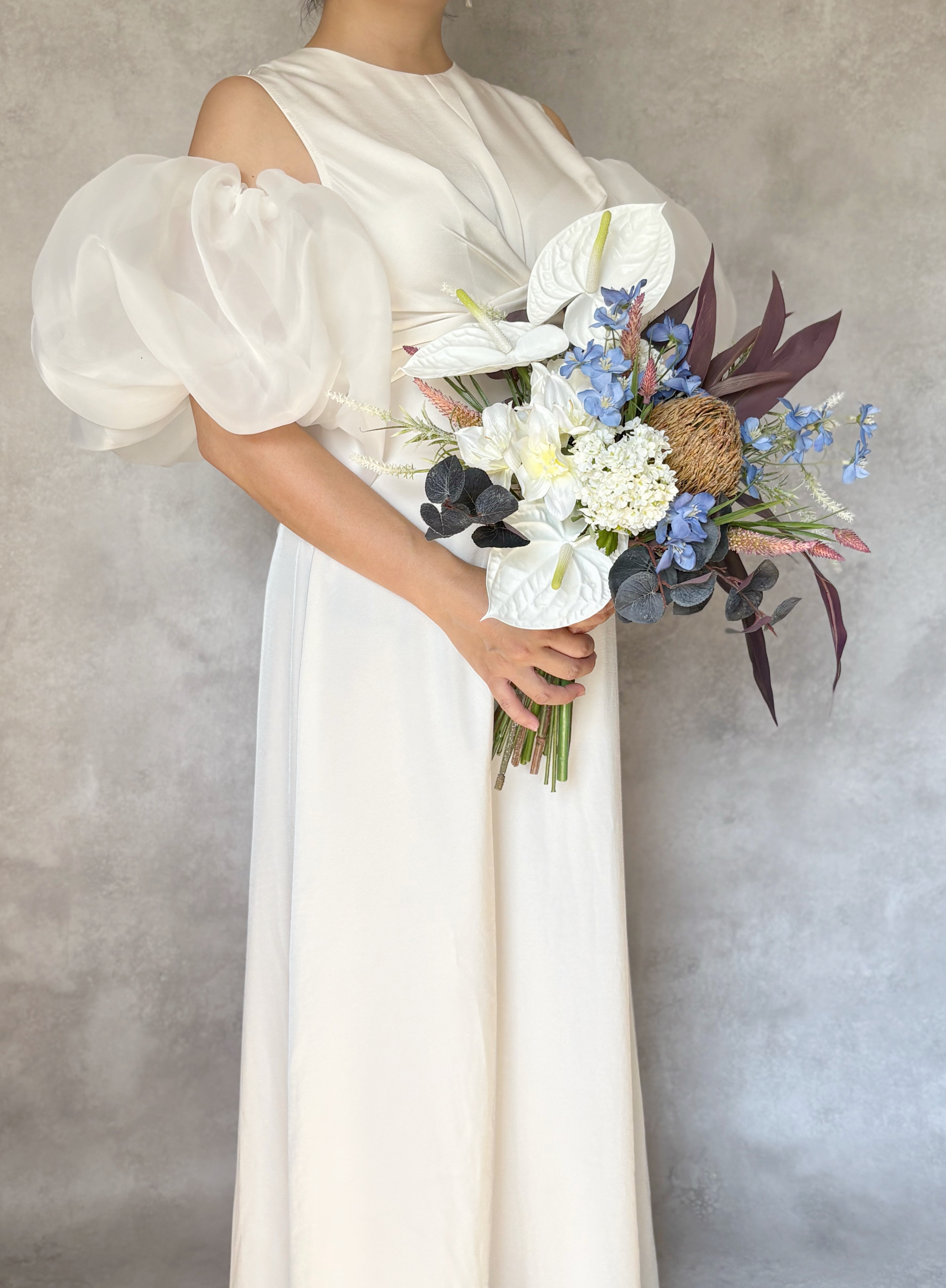 大胆で大人な配色のおしゃれなウェディングブーケ/造花高級造花　アーティフィシャルフワラー/前撮りブーケ