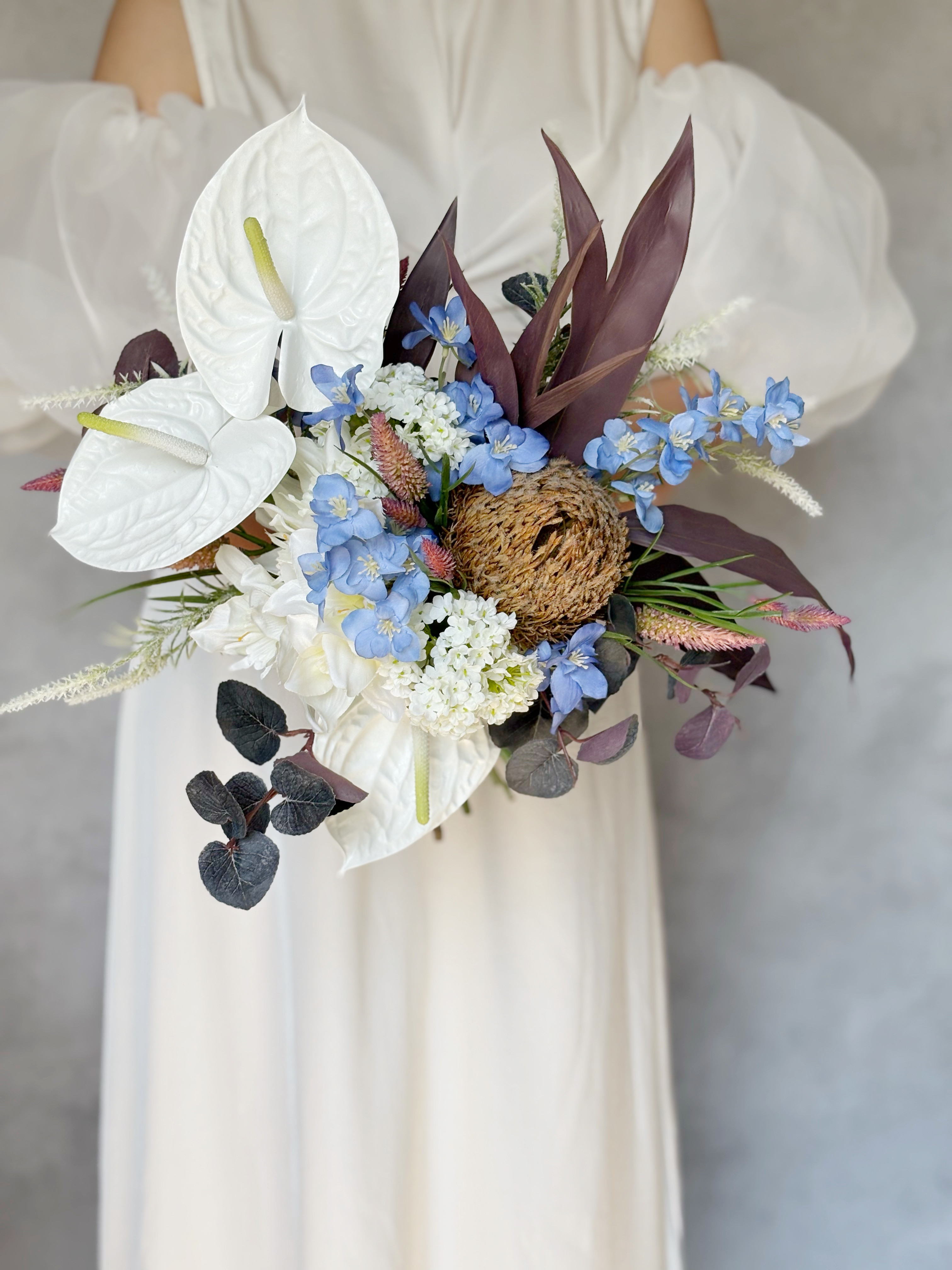 大胆で大人な配色のおしゃれなウェディングブーケ/造花高級造花　アーティフィシャルフワラー/前撮りブーケ