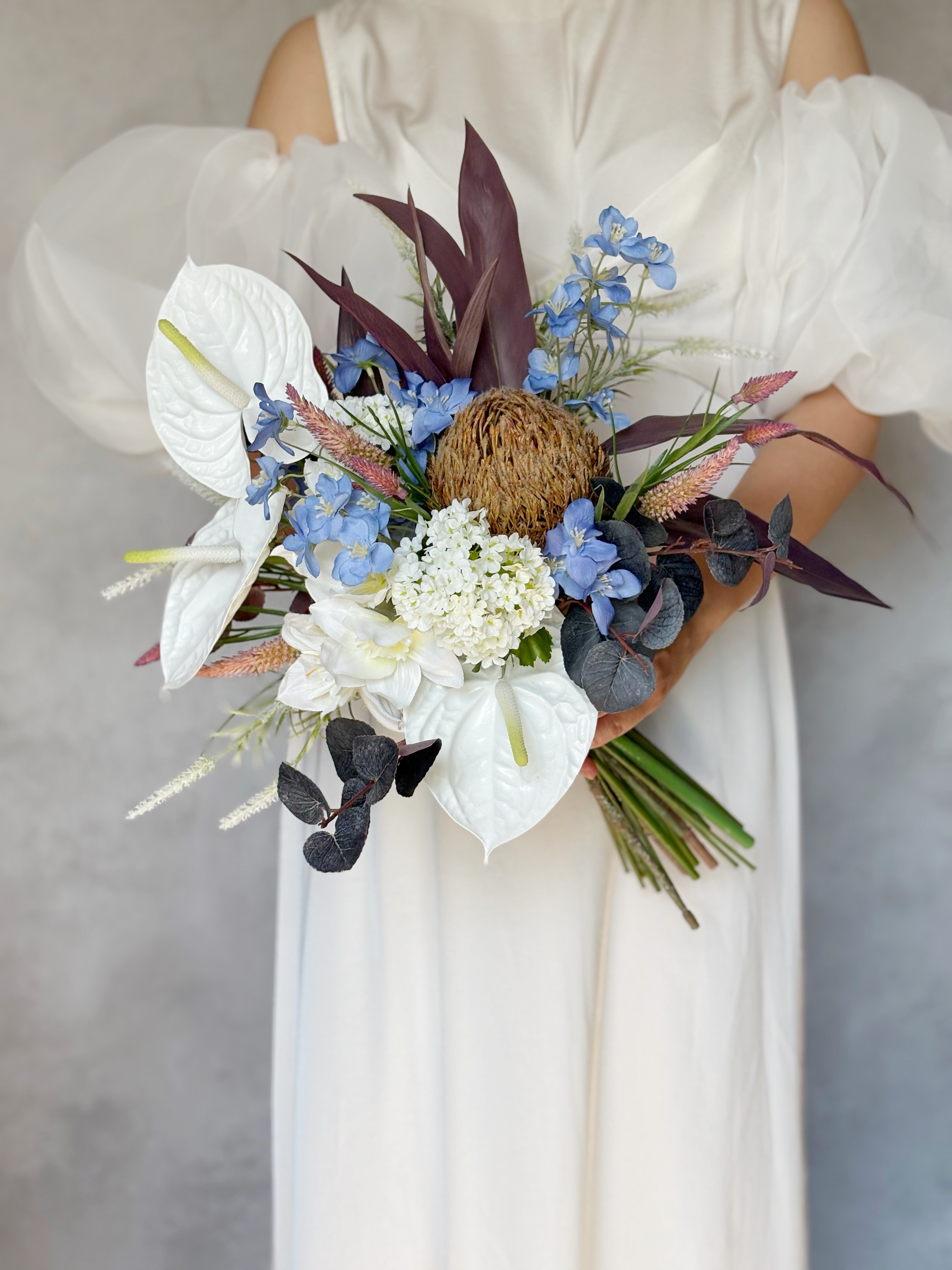 大胆で大人な配色のおしゃれなウェディングブーケ/造花高級造花　アーティフィシャルフワラー/前撮りブーケ