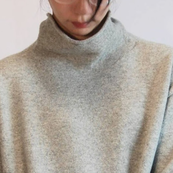 【受注制作】『曇りの日の散歩』色を着る  境界線のセーター