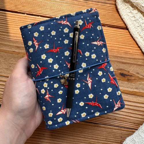 A6 トラベラーズノートカバー｜和柄ジャーナルカバー｜折り鶴デザイン